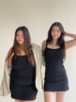 Store Djerf Avenue Daily Tank Dress Ribbed Black