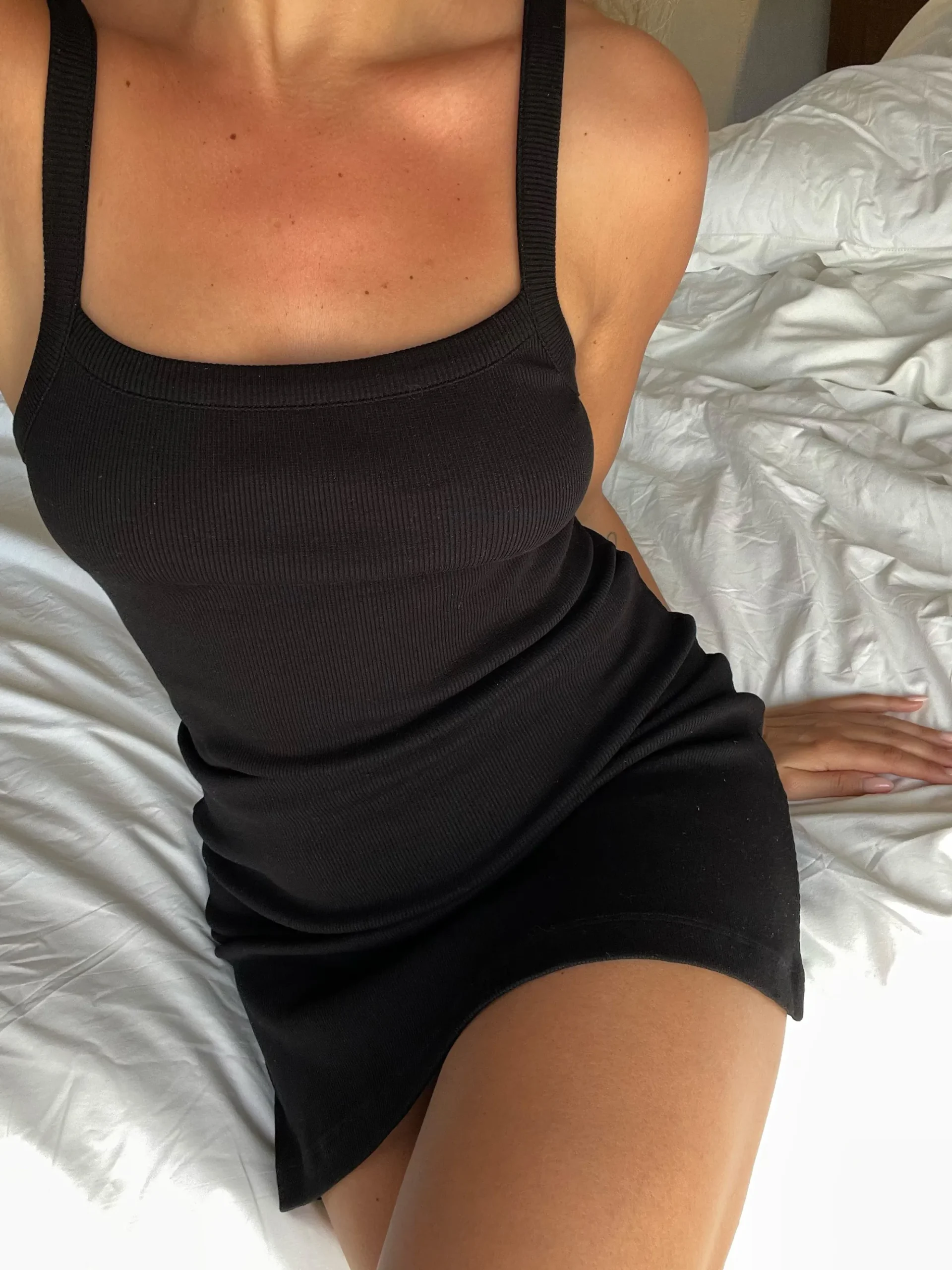 Store Djerf Avenue Daily Tank Dress Ribbed Black