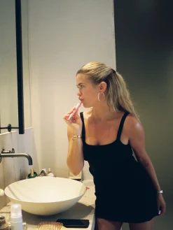 Store Djerf Avenue Daily Tank Dress Ribbed Black