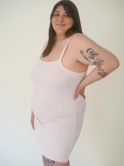 Discount Djerf Avenue Daily Tank Dress Ribbed Baby pink