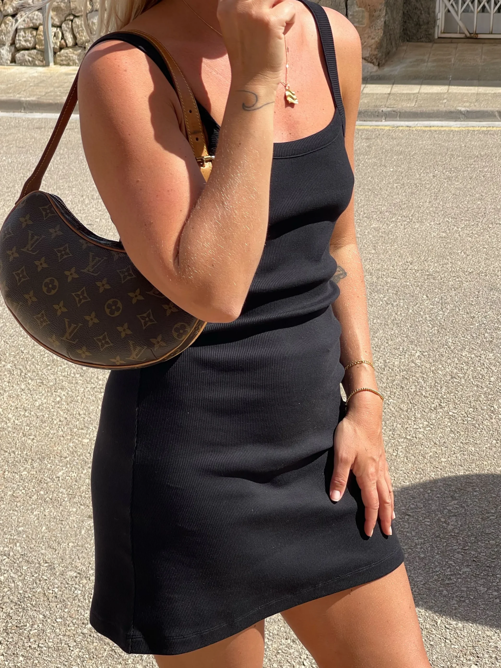 Store Djerf Avenue Daily Tank Dress Ribbed Black