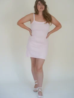 Discount Djerf Avenue Daily Tank Dress Ribbed Baby pink