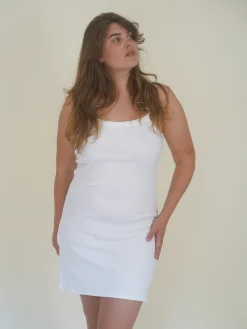 Best Sale Djerf Avenue Daily Tank Dress Ribbed White