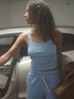 Online Djerf Avenue Daily Tank Top Ribbed Baby Blue