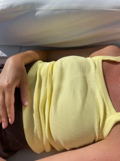 Discount Djerf Avenue Daily Tank Top Ribbed Baby Yellow