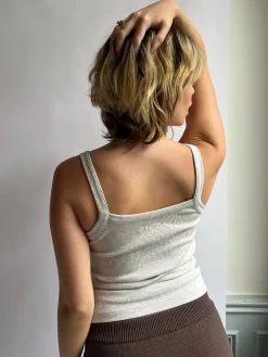 Sale Djerf Avenue Daily Tank Top Ribbed Grey Melange