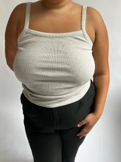 Sale Djerf Avenue Daily Tank Top Ribbed Grey Melange