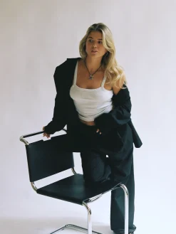 Sale Djerf Avenue Daily Tank Top Ribbed Grey Melange