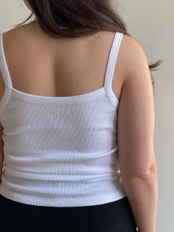 Online Djerf Avenue Daily Tank Top Ribbed White