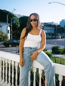 Online Djerf Avenue Daily Tank Top Ribbed White