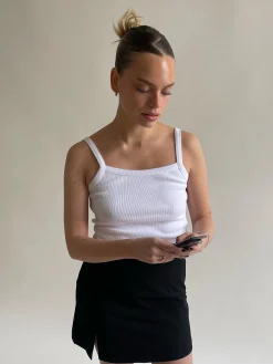 Online Djerf Avenue Daily Tank Top Ribbed White