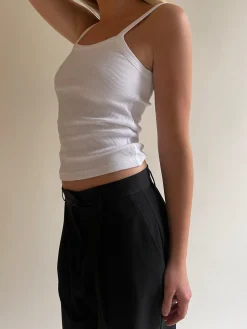 Online Djerf Avenue Daily Tank Top Ribbed White