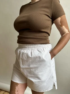 Outlet Djerf Avenue Daily T-Shirt Ribbed Cocoa