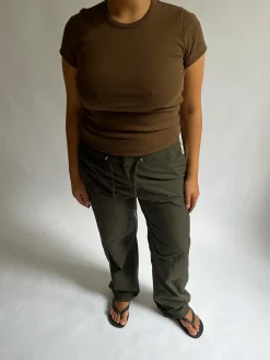 Outlet Djerf Avenue Daily T-Shirt Ribbed Cocoa