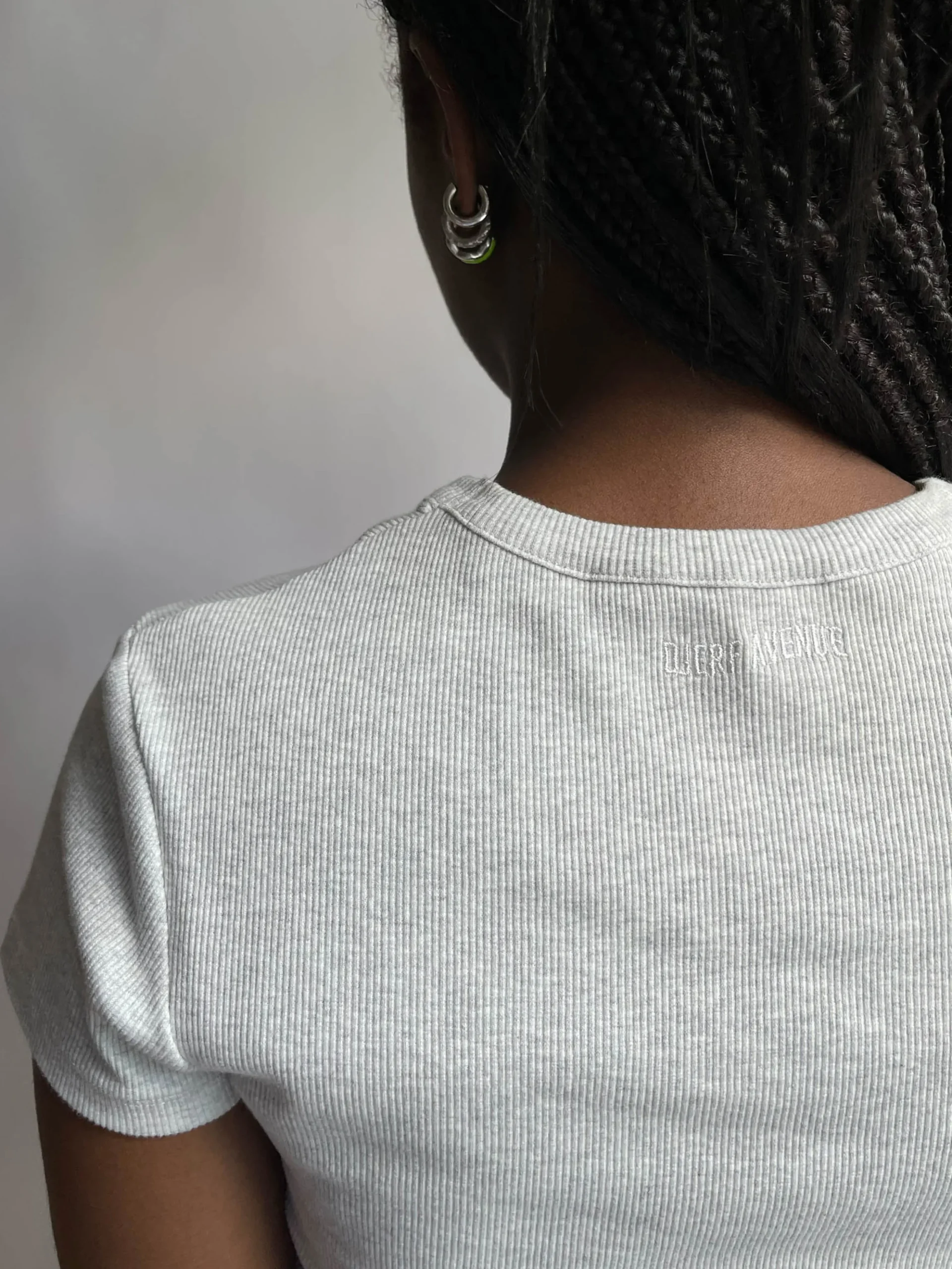 New Djerf Avenue Daily T-Shirt Ribbed Grey Melange