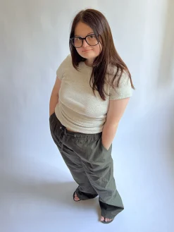 New Djerf Avenue Daily T-Shirt Ribbed Grey Melange