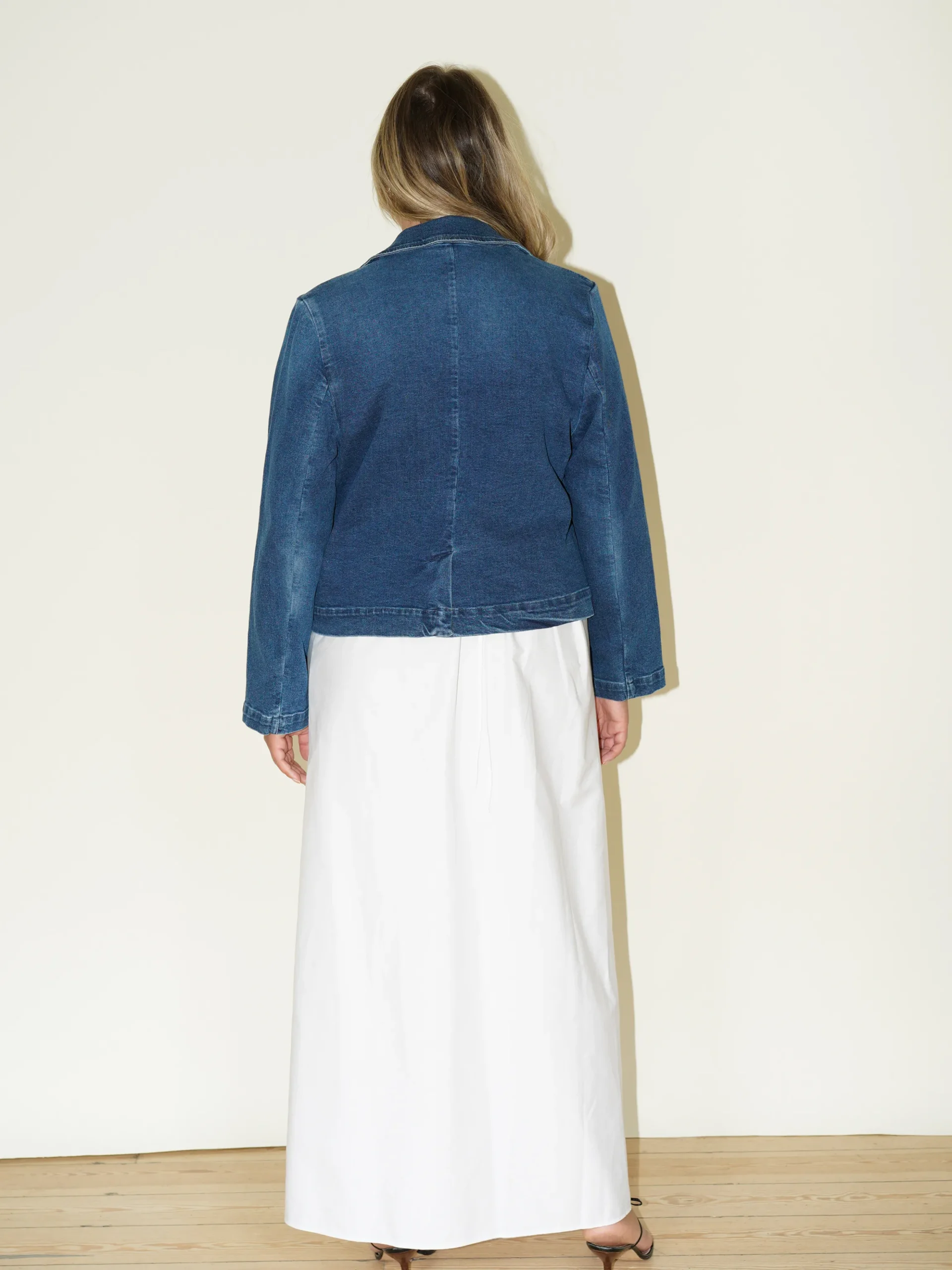 New Djerf Avenue Day-to-day Denim Blazer Dark Blue