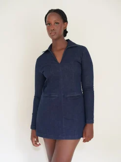 Outlet Djerf Avenue Denim Mini Dress Midnight Blue