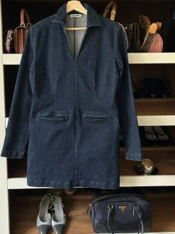 Outlet Djerf Avenue Denim Mini Dress Midnight Blue