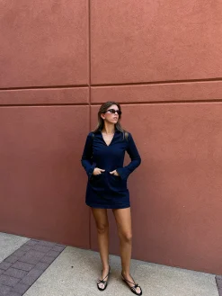 Outlet Djerf Avenue Denim Mini Dress Midnight Blue