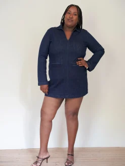 Outlet Djerf Avenue Denim Mini Dress Midnight Blue