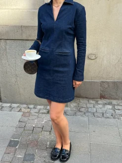 Online Djerf Avenue Denim Mini Dress Tall Midnight Blue