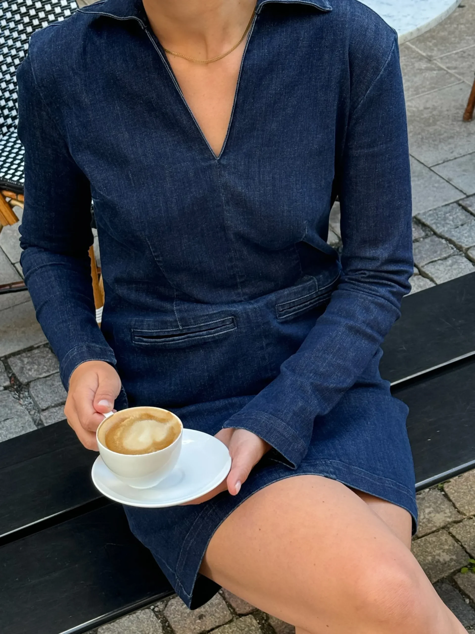 Online Djerf Avenue Denim Mini Dress Tall Midnight Blue