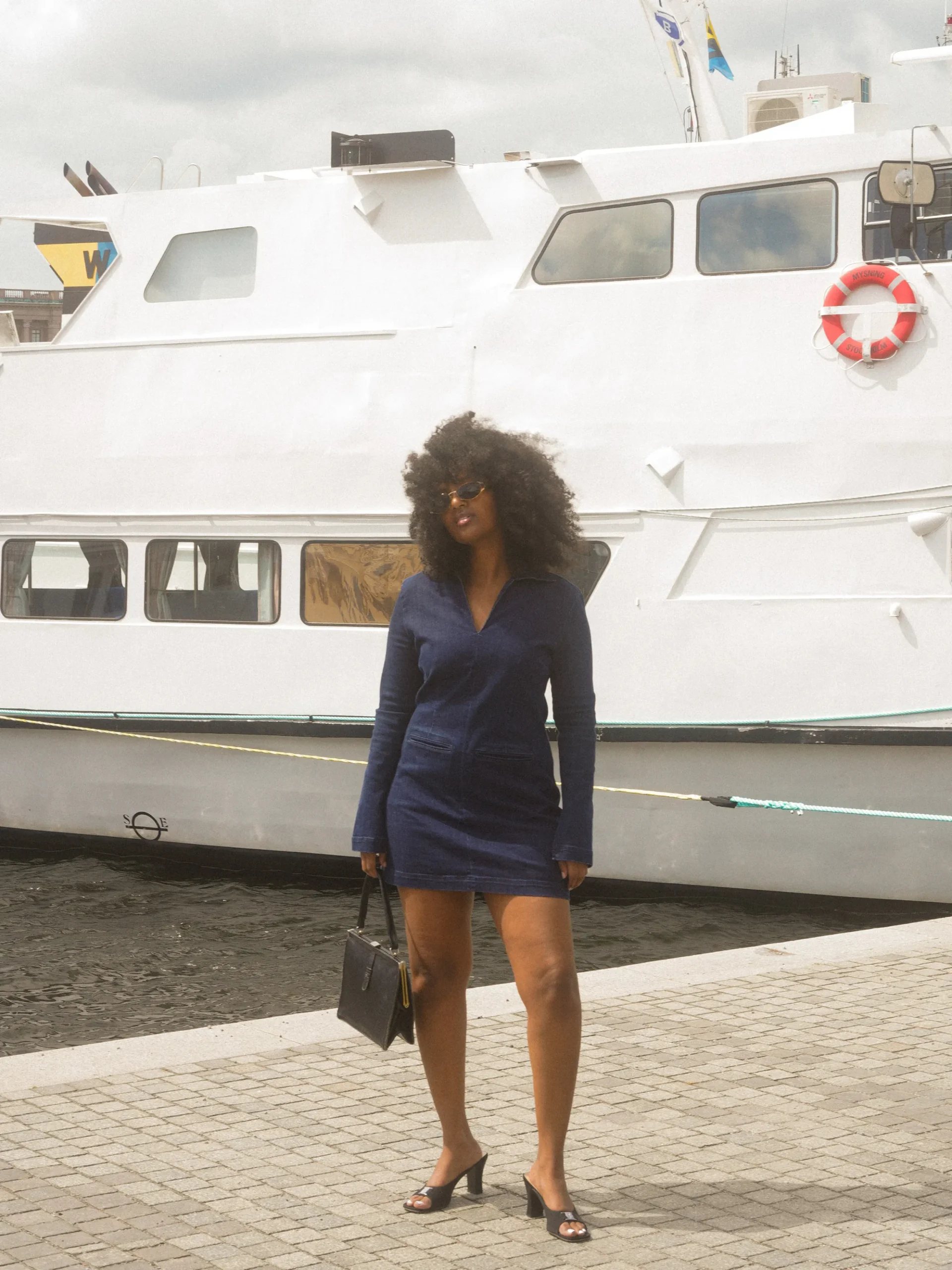 Online Djerf Avenue Denim Mini Dress Tall Midnight Blue