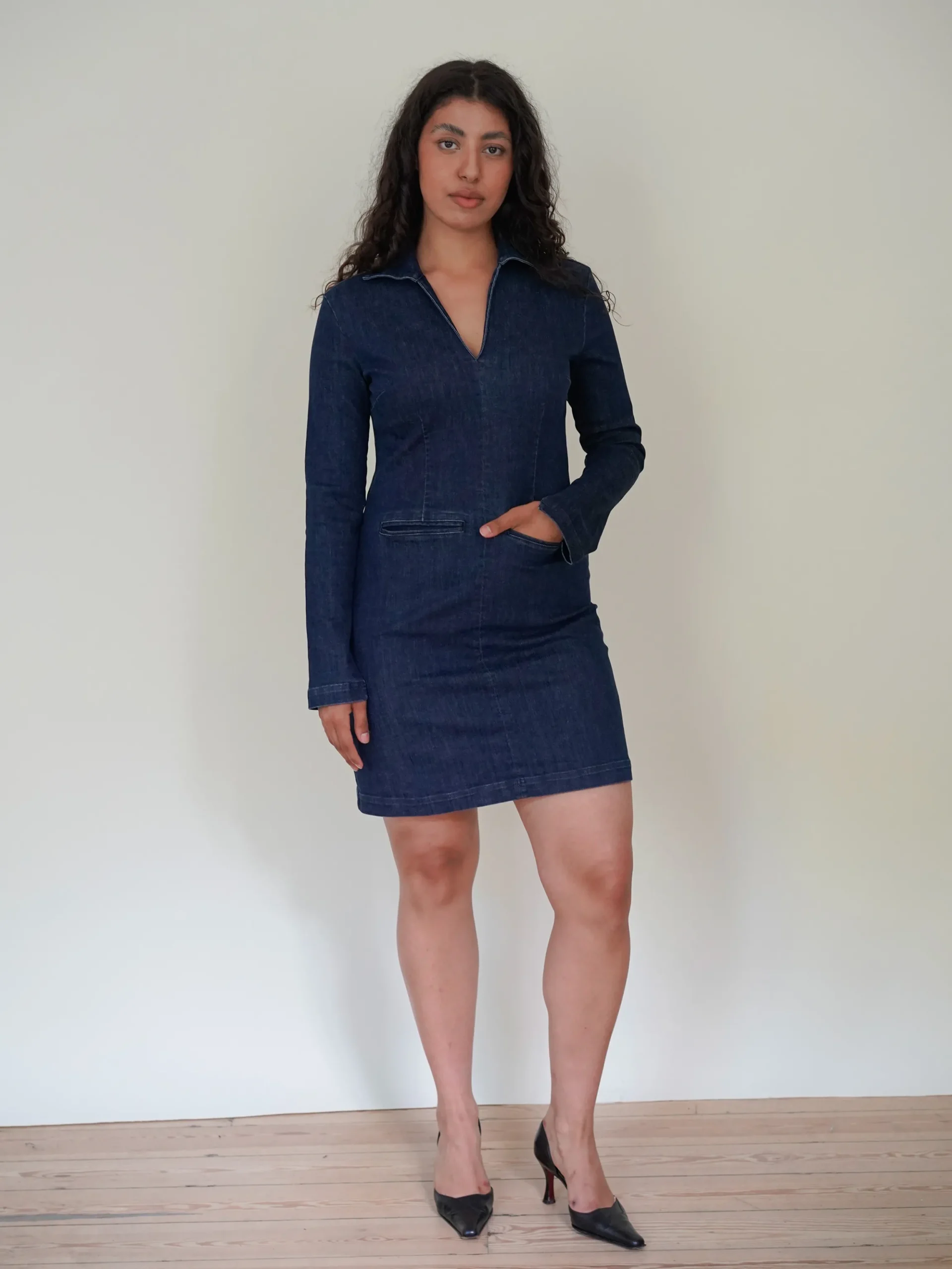 Online Djerf Avenue Denim Mini Dress Tall Midnight Blue