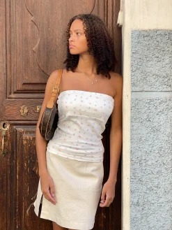 New Djerf Avenue Denim Must Have Mini Skirt Cream