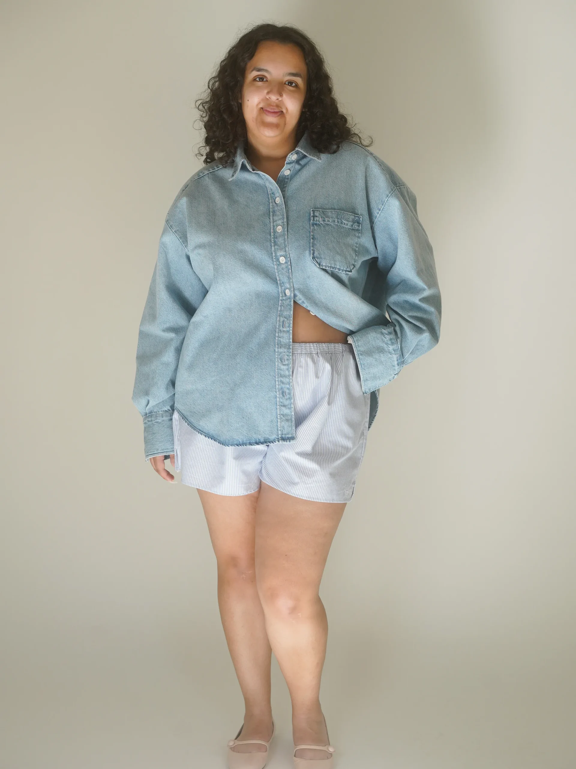 Cheap Djerf Avenue Denim Shirt Washed Blue