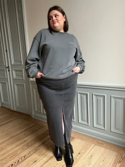 Online Djerf Avenue Denim Skirt Midi Washed grey