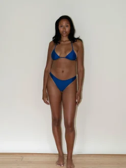 Cheap Djerf Avenue Dove Satin Bikini Bottom Deep Blue