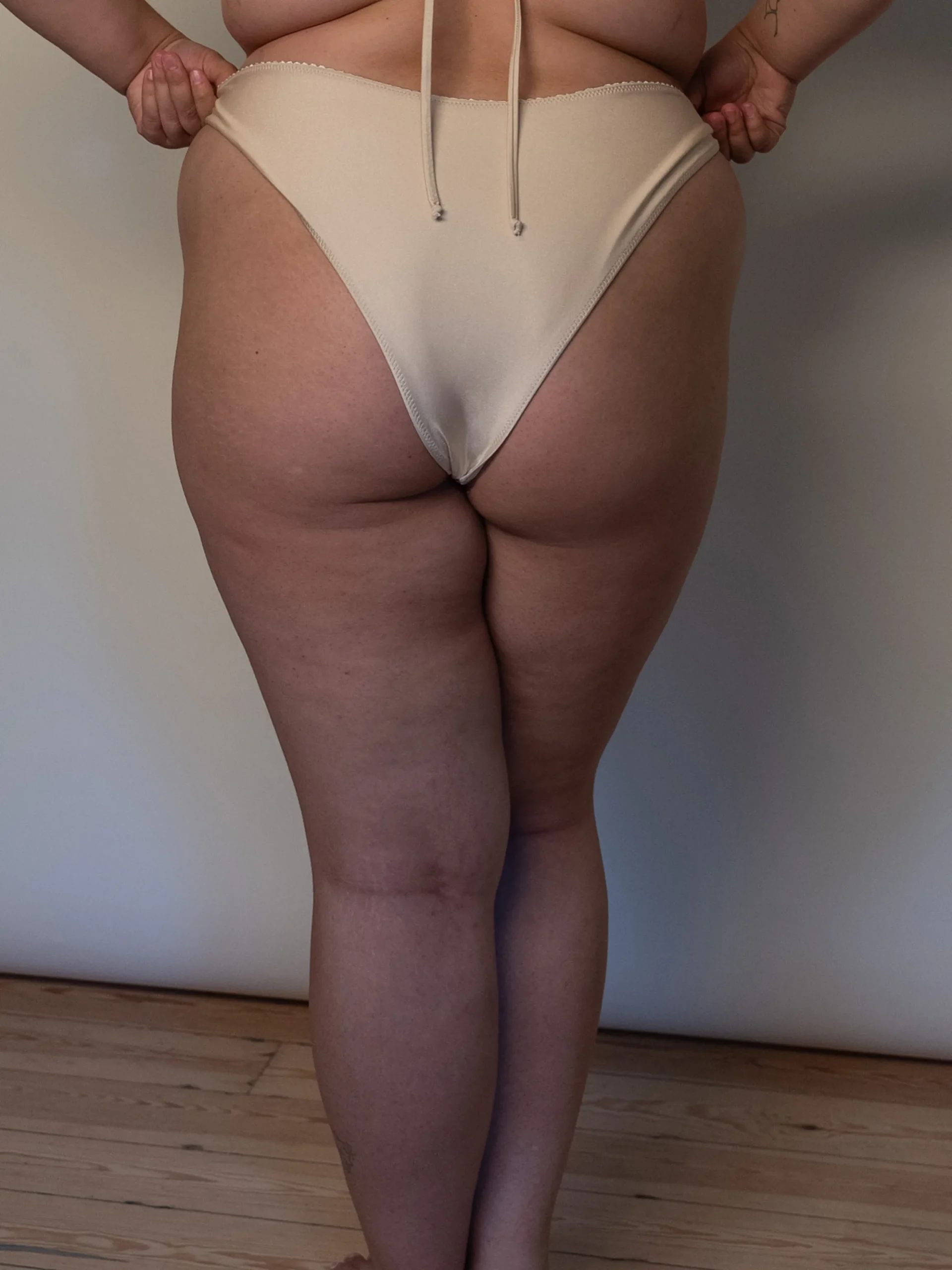 Cheap Djerf Avenue Dove Satin Bikini Bottom Sand Castle