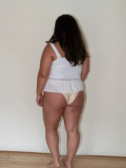 Cheap Djerf Avenue Dove Satin Bikini Bottom Sand Castle