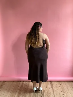 Clearance Djerf Avenue Dream Dress Midi Dark mocha