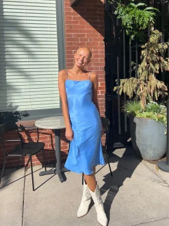 Sale Djerf Avenue Dream Dress Midi Sky