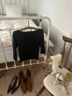 Cheap Djerf Avenue Everyday Bateau Top Black