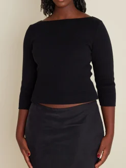 Cheap Djerf Avenue Everyday Bateau Top Black