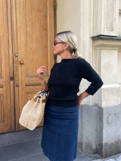 Cheap Djerf Avenue Everyday Bateau Top Black