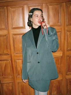 Shop Djerf Avenue Forever Blazer Grey