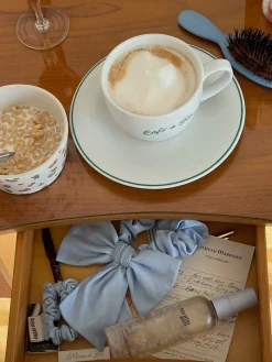 Hot Djerf Avenue Go Slow Bow Scrunchie Blue