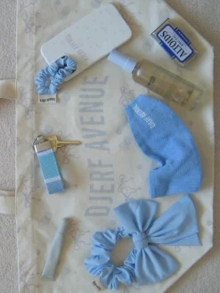 Hot Djerf Avenue Go Slow Bow Scrunchie Blue