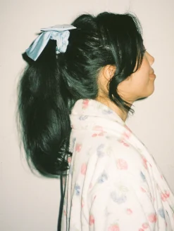 Hot Djerf Avenue Go Slow Bow Scrunchie Blue