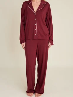 Shop Djerf Avenue Go Slow Pants Burgundy