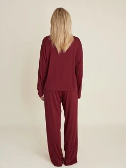 Shop Djerf Avenue Go Slow Pants Burgundy