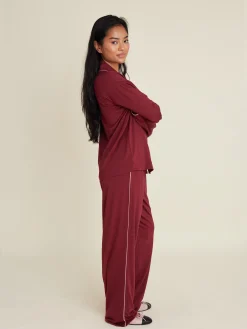 Shop Djerf Avenue Go Slow Pants Burgundy
