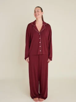 Shop Djerf Avenue Go Slow Pants Burgundy