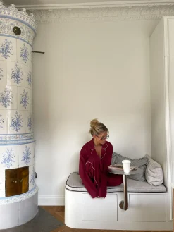 Shop Djerf Avenue Go Slow Pants Burgundy