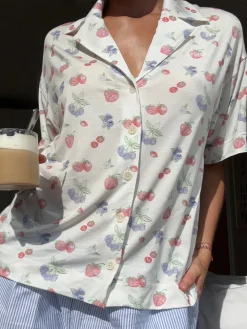 Shop Djerf Avenue Go Slow Short Sleeve Top Summer Berries